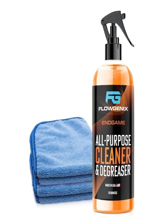Flowgenix منظف فلوجينكس متعدد الاستخدامات لتنظيف وتلميع السيارات (473 مل) - منظف داخلي للسيارة يشمل لوحة القيادة، والزخارف، والمقاعد، والأقمشة، وغيرها - مستلزمات تنظيف السيارات - يتضمن منشفتين من الألياف الدقيقة - Image 1